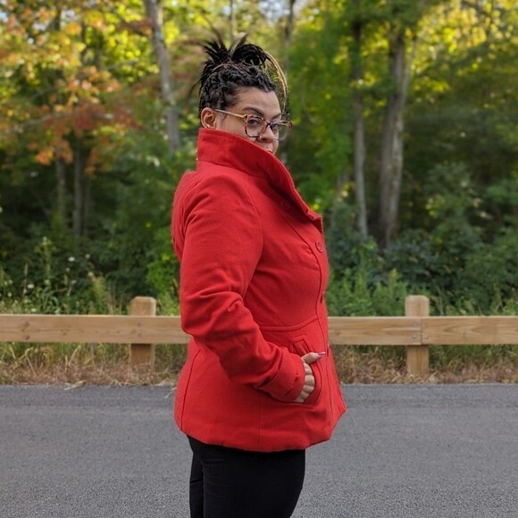 Torrid NWT 0x Large Red Double Breasted Peacoat Coat - Picture 4 of 12